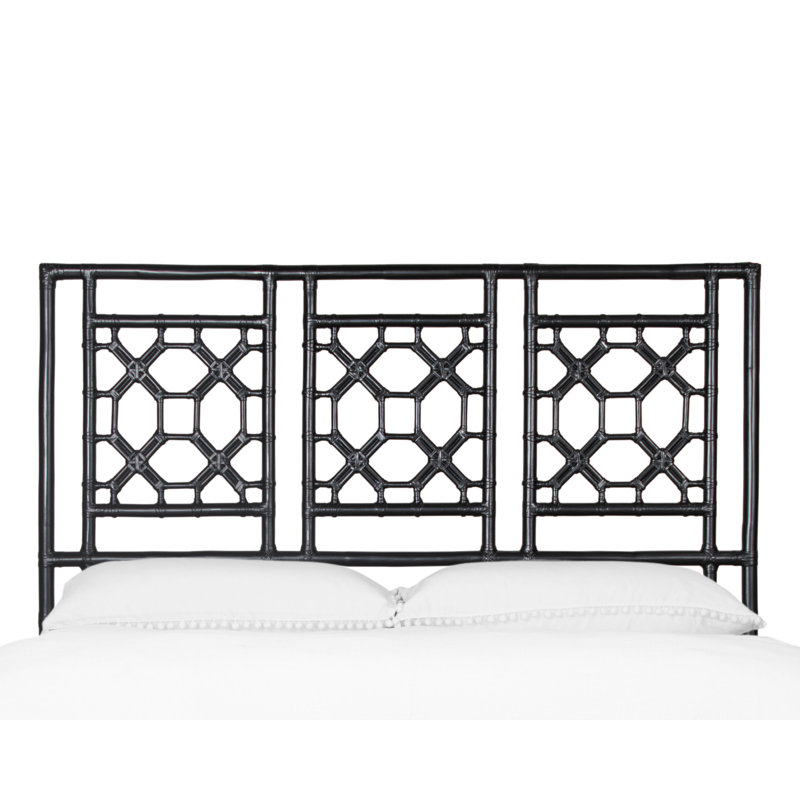 Rattan Open-Frame Headboard, Queen, Black