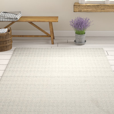Tapis ivoire en laine tissé à la main Sanders
