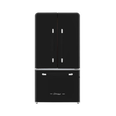 Unique Appliances Classic Retro 36" 21.4 Cubic Feet Energy Star French Door Refrigerator with Internal Ice Dispenser