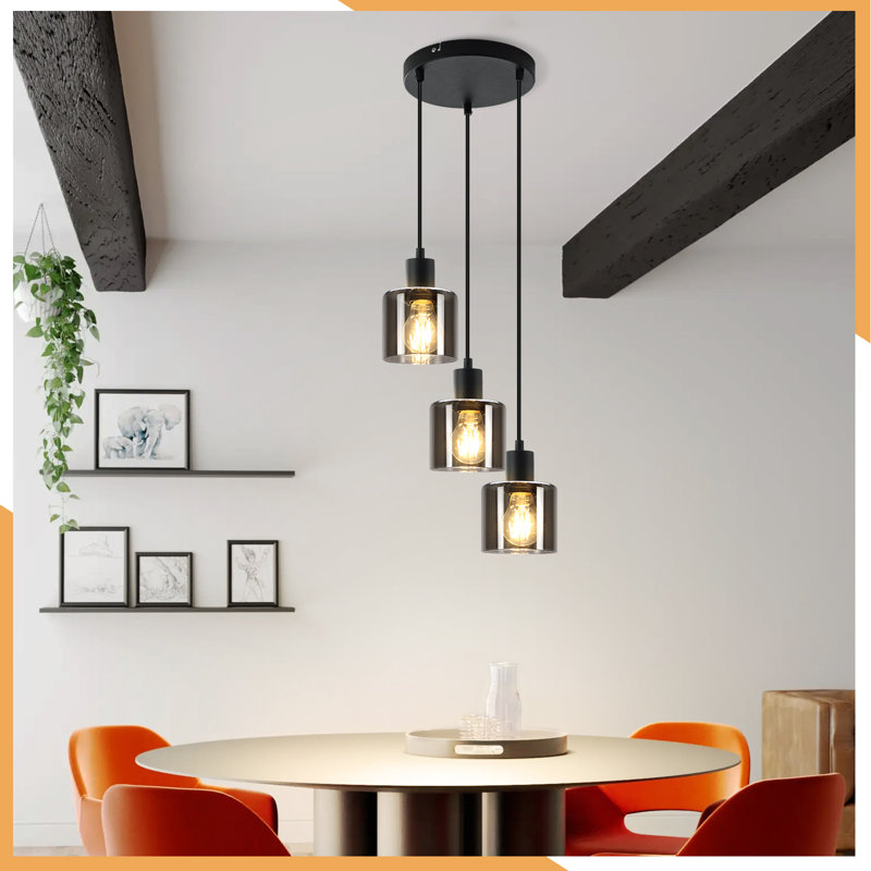 3 - Light Black Cluster Pendant