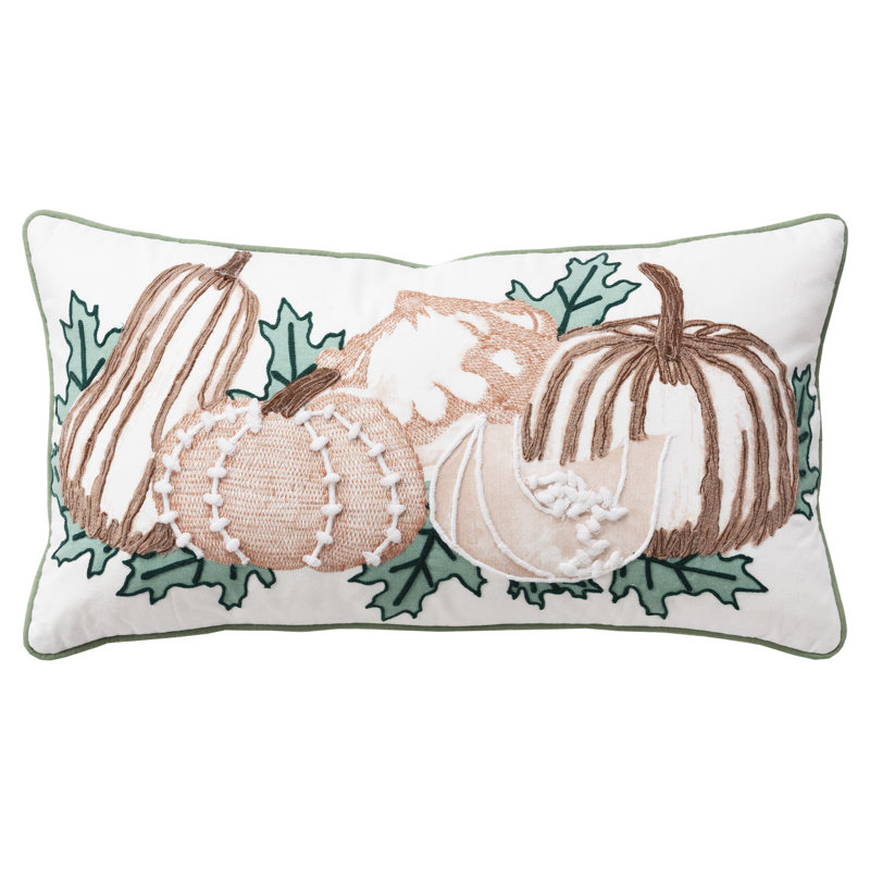 Embroidered Cotton Throw Pillow