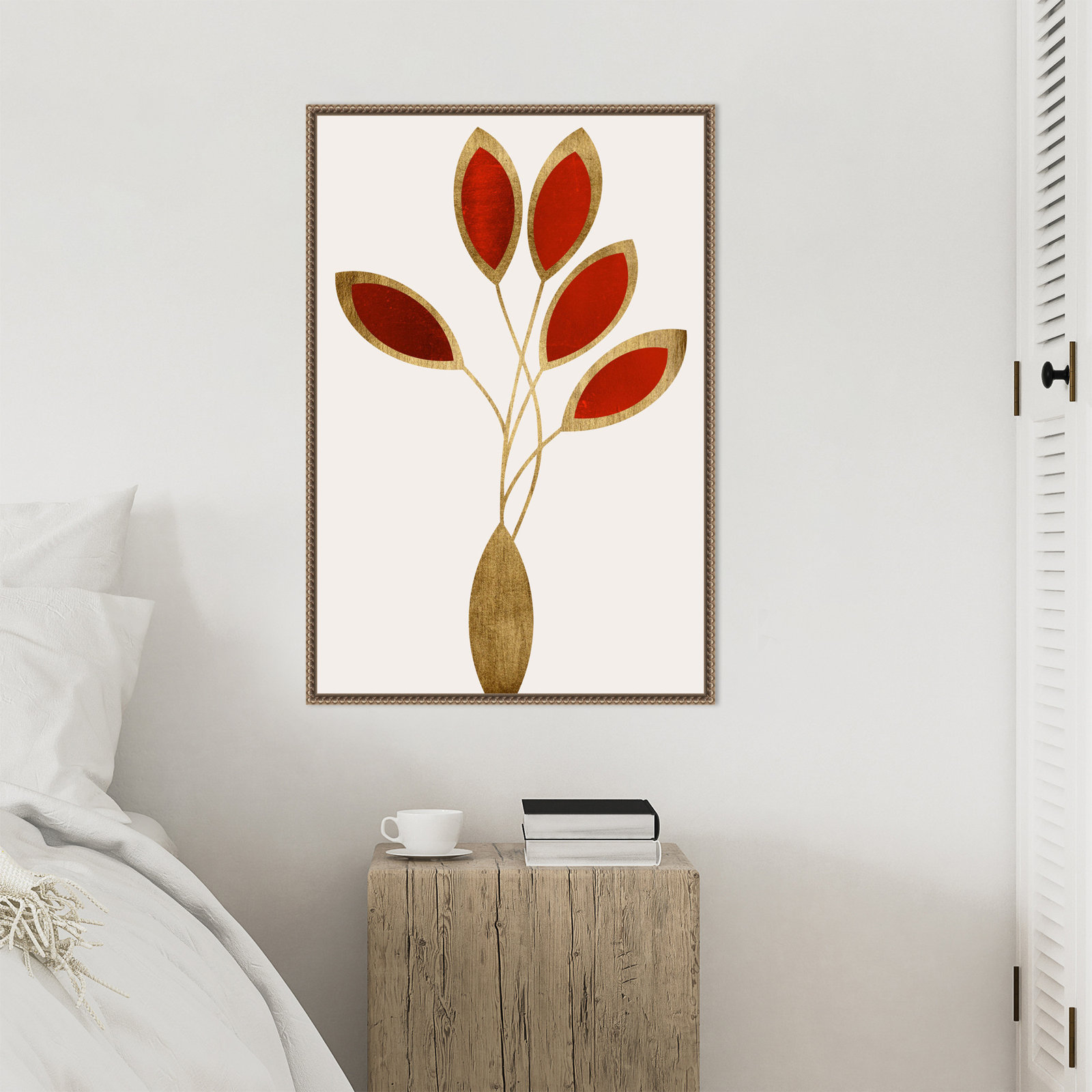 Julian "Five Red Flowers" Canvas Print, 23" W x 33" H