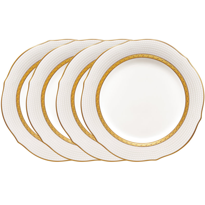 Noritake Charlotta Scalloped Accent Plates, 9", Gold