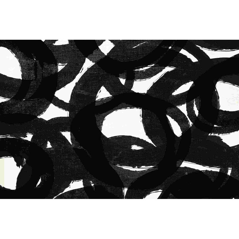 Cercles noirs - impression sur toile tendue, H 8 po x l 12 po