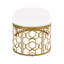 Table basse moderne ovale avec structure en acier inoxydable