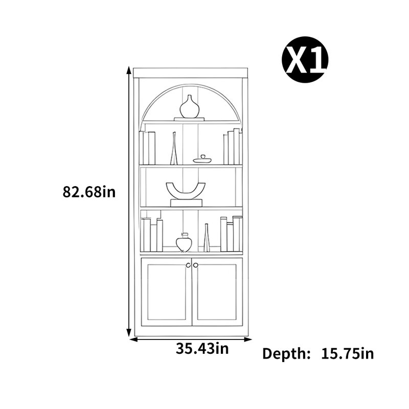 Bibliothèque américaine en bois massif