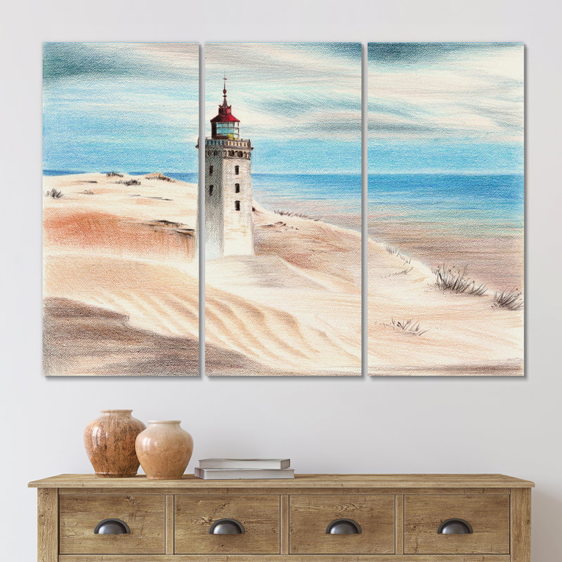 Phare de l'océan bleu - reproduction d'art sur toile nautique et côtière, H 28 po x l 36 po x P 1 po