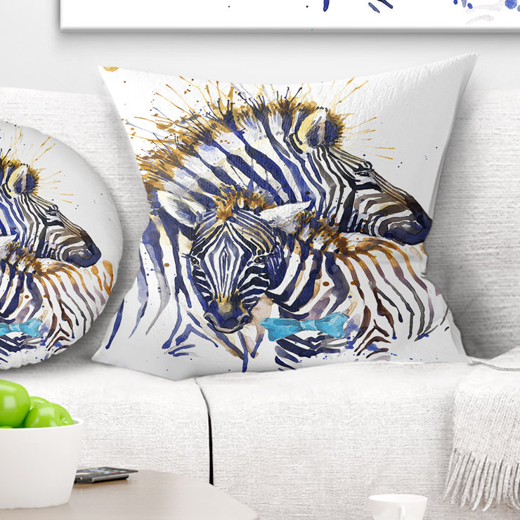 Coussin décoratif « animal zèbre family », 16 po x 1 po, Coussin décoratif
