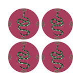 Thistle And Snake Vegan Leather Round Pebble Placemat