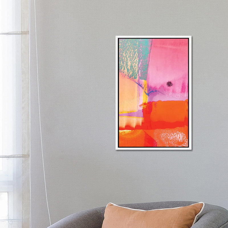 Los Angeles Meditation by Beli - Painting on Canvas, 66.04cm H x 45.72cm W x 3.81cm D, White Framed