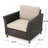 Single - Classy Outdoor Seating Option. Brown Pe , Iron, Waterproof Fabric Made. 33.28 In Depth, 28.11 Height, 28.12 Lb. Suited For Patio, Porch, Backyard, Poolside Solution. Color, Fabric. Deep,