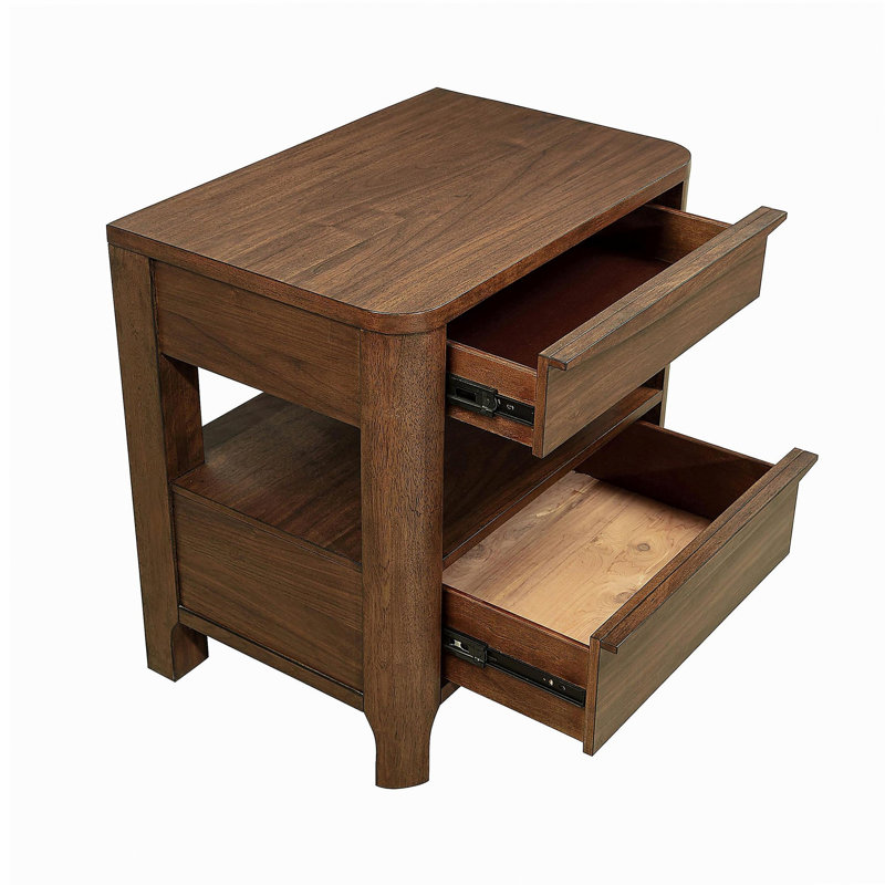 2-Drawer Nightstand with Cedar Lining, Walnut
