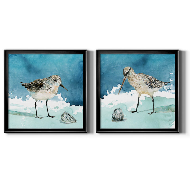 «Delray Sandpiper I», reproduction de photo sur toile 2 pièces, H 34,5 po x l 69 po x P 1,5 po, Noir