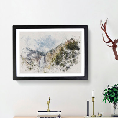 Lower Falls in the Rocky Mountains - Picture Frame Painting Print
