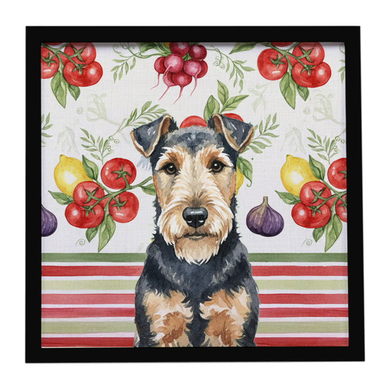 Welsh Terrier Légumes, impression sur métal encadrée