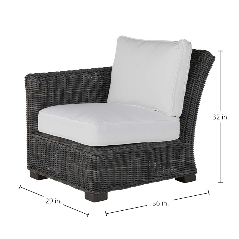 Canapé modulaire rustique tissé à gauche - gris ardoise, Welt, InsideOut® Rollo ‑ lin argent, Gris ardoise