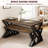 Square Dining Table Set for 4, Extendable Wooden Table with Upholstered Chairs, Compact Kitchen Set-261397113-261397117-261397104