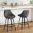 Absalom Modern Industrial Swivel Upholstered 25.6'' Linen Counter Stool with Metal Frame-505018660-474628405
