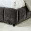 Très grand lit plateforme en chenille gris foncé avec tiroir et tête de lit pour une chambre à coucher sophistiquée et confortable-2140403089