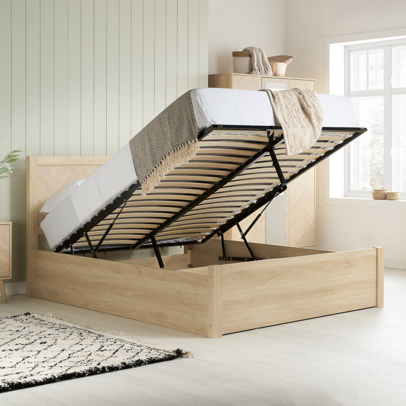  Mardell Ottoman Storage Bed, Kingsize (5'), Oak