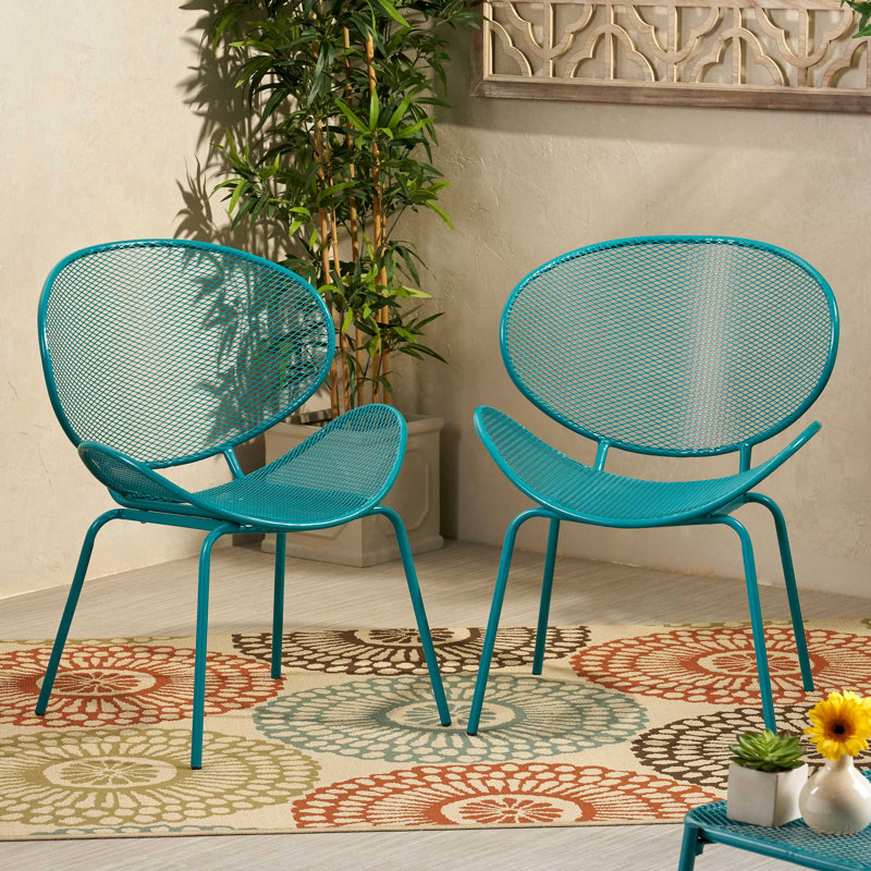 Chaise d'extérieur moderne (ensemble de 2), Sarcelle