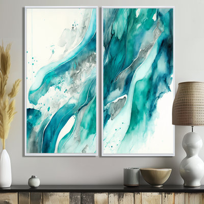 Turquoise Waves In Paradise I - décoration murale moderne verte