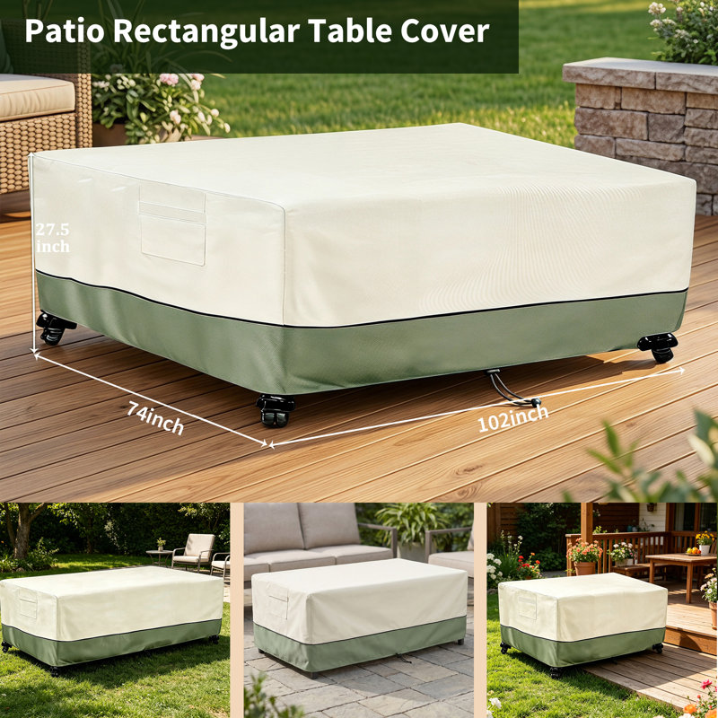 Housse pour table d'extérieur rectangulaire, L 110 po x l 74 po x H 27,5 po