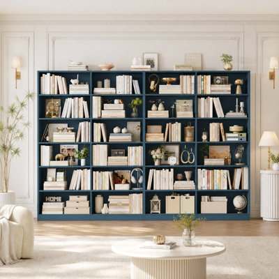 74.3"H X 47.2"W Wood Double 6-Tier Standard Bookcase