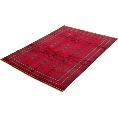 Tapis décoratif en laine de conception unique en laine noué à la main New Age de 6 pi 5 po x 9 pi 6 po Cathlin