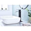 Robinet de salle de bain avec bec cascade, poignée simple, acier inoxydable noir mat et approuvé, aérateur de 1,2 gallon par minute, robinet de montage à bonde escamotable-121628010