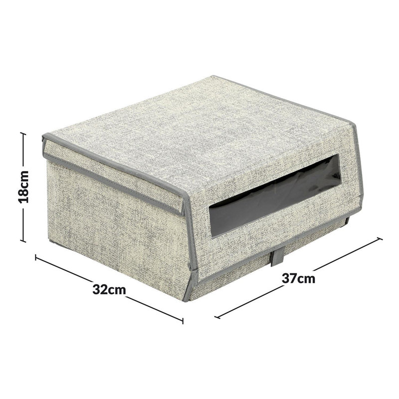 2 Pair Stackable Shoe Storage Box, Beige
