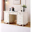 Bureau blanc élégant avec quatre tiroirs et armoire intégrée