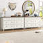 Commode 8 tiroirs pour chambre à coucher, grande commode longue 65 po avec tiroirs profonds, commode large en bois rustique avec grande capacité, commodes de rangement pour chambre à coucher, salon, couloir-414927096