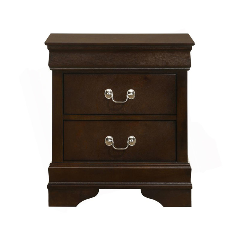 MDF Nightstand With 2 Drawers, Cappuccino