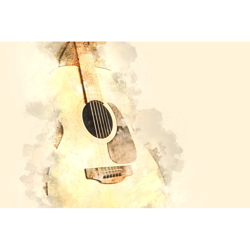 Abstract Guitar - Wrapped Canvas Print, 51cm H x 76cm W x 3.8cm D