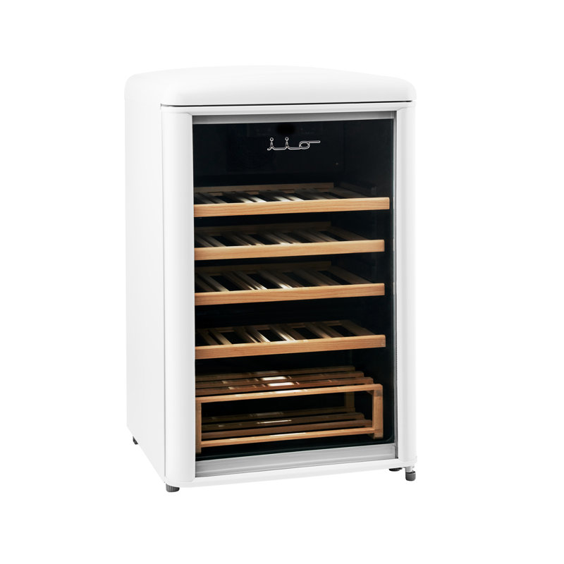 Refroidisseur à vin iio 30 bouteilles sur pieds avec tablettes en bois iio, Blanc