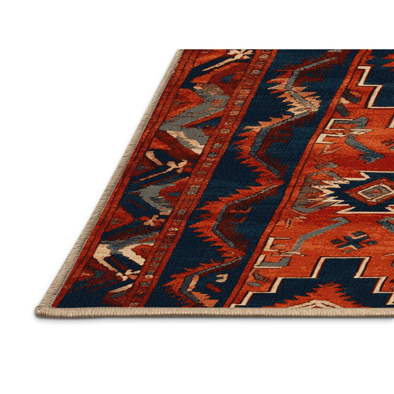 Machine Washable Turkish Brown Area Rug, Rectangle 5' x 8'