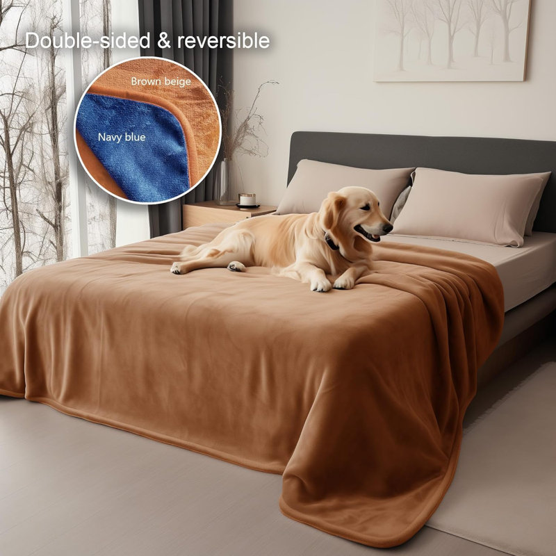 Pet Blanket, Beige/Greyish Blue