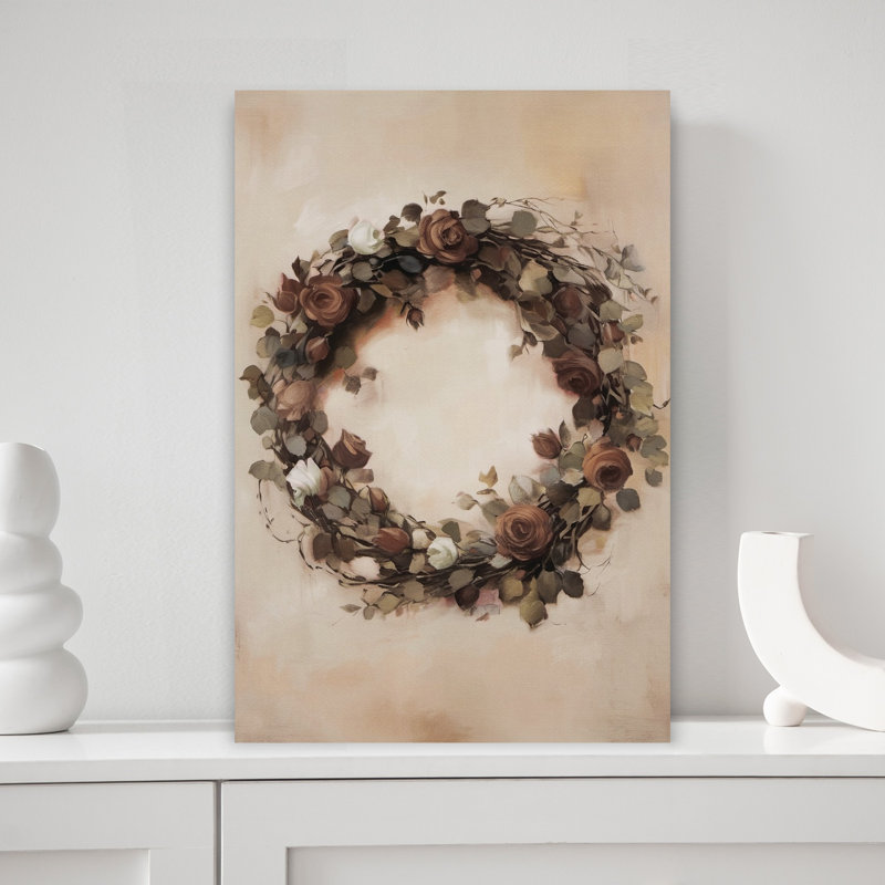 Art mural moderne abstrait Timeless Wreath, 18" H x 12" W