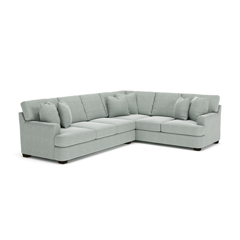 Canapé modulaire de coin large de 125 po Emilio, Accoudoir à droite (vu de face), Tissu natté Capri conversation