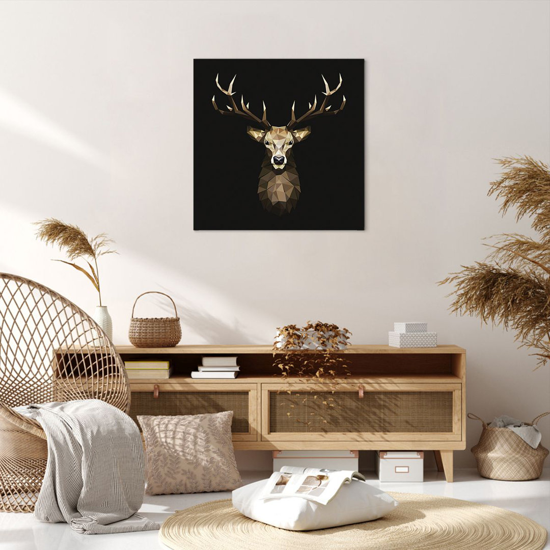 Leinwandbild Geometric Deer Modern