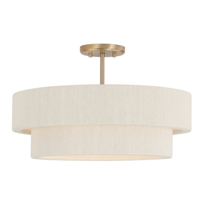 4 - Light Brass Drum Pendant