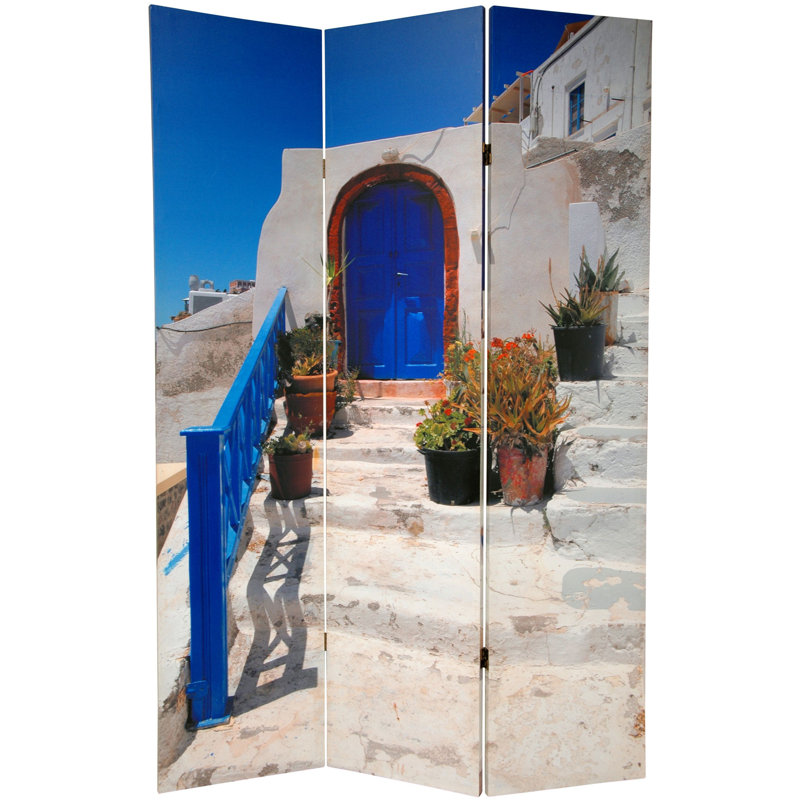 Cloison réversible en toile Santorini, Île grecque