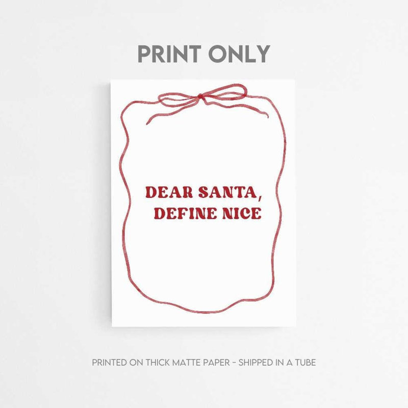 «Dearsanta», reproduction d'art encadrée, H 8 po x l 10 po, Impression encadrée sans passe-partout, Tanné