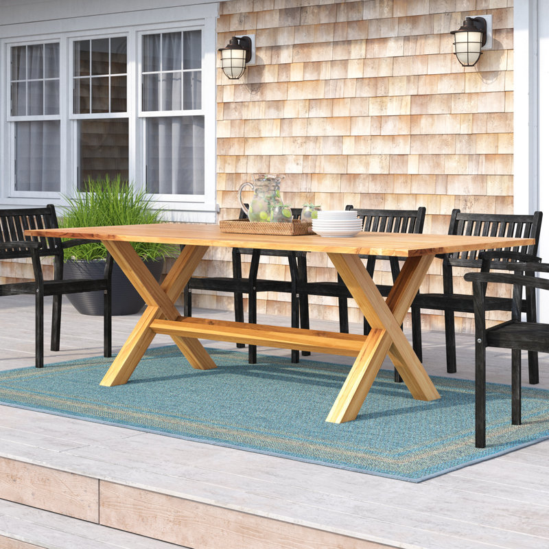 Brewster Rectangular Teak Outdoor Dining Table, Natural