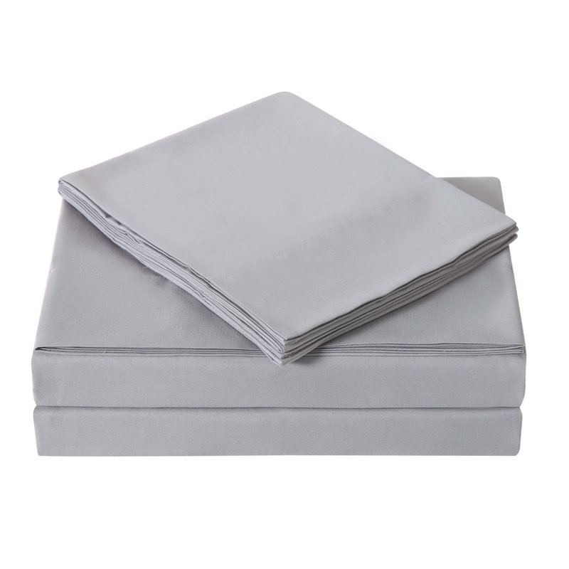 Everyday Microfiber Standard Solid Colour Sheet Set, Grey, Twin Sheet Set comes with one Pillowcases