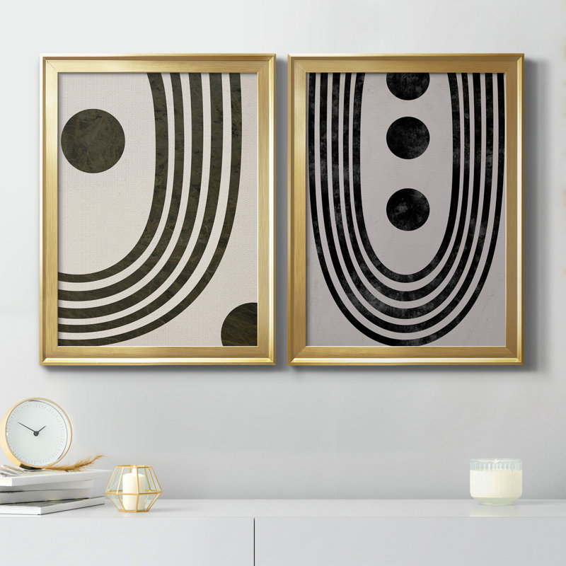 «Tubular Abstract I», reproduction encadrée de qualité supérieure, prête à être accrochée, H 30,5 po x l 45 po x P 1,5 po, Or