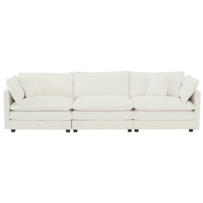 Canapé modulaire en L surdimensionné en chenille blanc - Détendez-vous et détendez-vous