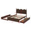 Grand lit plateforme avec 2 grands tiroirs, lit gigogne simple TG-106923364