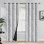 Rideaux 100% occultant pour la chambre à coucher, rideaux de 84 po de long à motif de fleurs pour le salon, 2 panneaux à œillets, gris